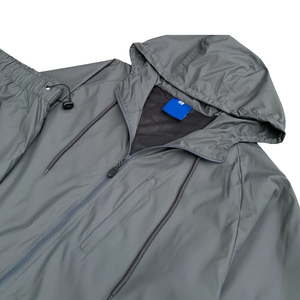 Solid Grey Full Zip Windbreaker Tracksuit Hooded <b>Jacket</b> Jogger Pants Men Athletic Sportswear Lightweight Outdoor Wholesale Set - Product Image 2