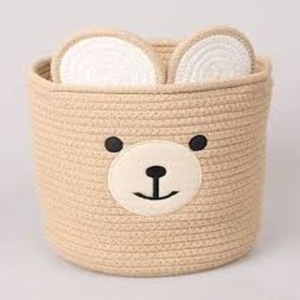 Clothing Organizer <b>Foldable</b> Collapsible Stackable 100% Cotton Woven Eco-Friendly Durable Lightweight Portable Modern <b>Basket</b> - Product Image 3