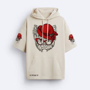 Conjunto de Sudadera con Capucha y Pantalones Cortos de Algodón de Alta Calidad, Sudadera con Capucha y Pantalones Cortos Oversize con Hombros Caídos para Hombre - Product Image 6