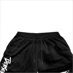 Shorts de compression athlétiques noirs personnalisés pour hommes, respirants, à séchage rapide, en polyester, coupe ajustée, taille mi-haute avec cordon de serrage - Product Image 2