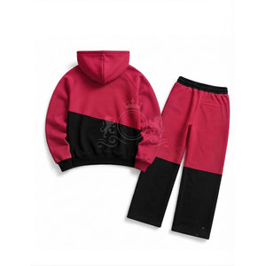 Conjunto Deportivo Unisex con Capucha y Bloques de Color, 100% Algodón, 450 g/m², Sudadera Casual con Bolsillos y Cordón Ajustable - Product Image 5