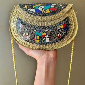 Bolso de Mano de Lujo para Fiesta con Acabado Plateado Antiguo y Cristales, Accesorios de Moda para Mujer - Product Image 2