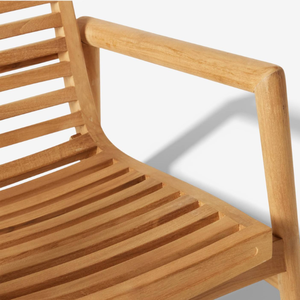 Fauteuil d'extérieur en teck massif, design scandinave, résistant aux intempéries, chaise de jardin pour usage extérieur - Product Image 5