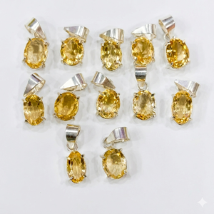 Pendentif en citrine jaune naturelle, pierre précieuse ovale facettée, collier en cristal, bijoux bohèmes faits à la main, pierre de guérison, Noël - Product Image 2