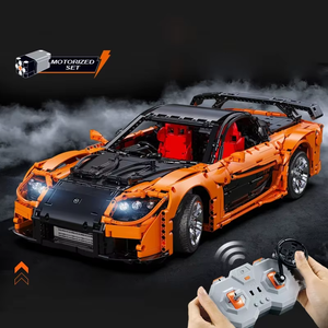 Blocs de construction technologiques à l'échelle 1:8, supercar japonaise RX-7 Mazda, blocs de construction télécommandés, jouets de course, collection de cadeaux, Mod - Product Image 5
