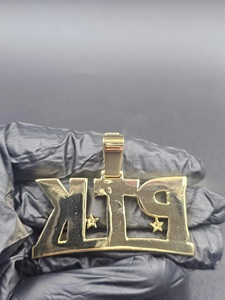 Pendentif Lettre Personnalisée Classique Hip Hop pour Homme, en Argent Massif 925 Plaqué Or Rose, avec Moissanite et Griffe de Fixation - Product Image 2