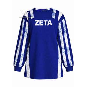 Camiseta de Fútbol Americana Extra Grande a Rayas Vintage de la Hermandad Griega Zeta Phi Beta al por Mayor |   Camiseta Universitaria de la Universidad de Paraphernalia, Grecia - Product Image 2