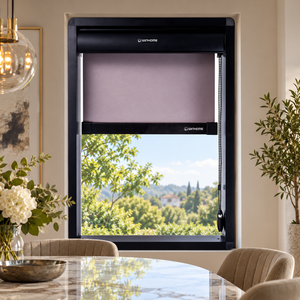 Persiana Enrollable Eléctrica Lisa Serie RB Add Pelmet W5, Cortina Ignífuga para Sala de Reuniones, Antideslumbrante y Aislante del Calor - Product Image 1