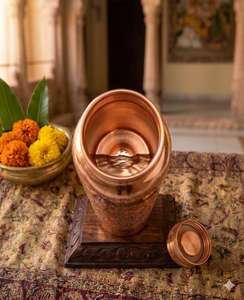 Engraved Pure Copper Water Bottle Handmade <b>Decorative</b> Ayurvedic Drinking Bottle Premium Copper Flask - Product Image 3