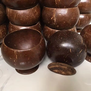 Handmade 100% Natural <b>Coconut</b> Shell <b>Cup</b> & Salad Bowl Natural Brown Round Shape with Engraved Logo for Home & Restaurant Use - Product Image 1