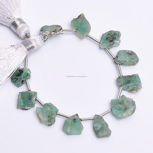 Émeraude Sakota naturelle lisse de haute qualité en forme de tranche de 8 pouces 8X9 à 8X10 MM perles de pierres précieuses brin pour la fabrication de bijoux vente en gros - Product Image 1