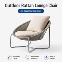 Chaise longue d'extérieur moderne en rotin tressé et aluminium pour hôtels et complexes hôteliers, mobilier de jardin et de terrasse
