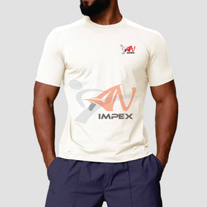 เสื้อยืดคอกลมคุณภาพสูงสำหรับผู้ชาย สวมใส่สบายทุกวัน ป้องกันรังสียูวี แขนสั้น ผลิตจากโพลีเอสเตอร์ แห้งเร็ว เหมาะสำหรับกิจกรรมกลางแจ้ง ไซส์ยุโรป สีพื้น - Product Image 5