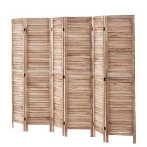6-Panel 66.9-Inch Tall Portable Wood Room Divider Indoor Louvered Partition with Art Style Folding Privacy <b>Screen</b> for Decoration - Product Image 1