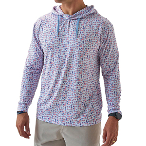 Camiseta de Manga Larga con Capucha para Hombre, Estampado de Bandera Americana, Secado Rápido, Tejido de Poliéster, Informal, para Verano, Corte Regular - Product Image 2