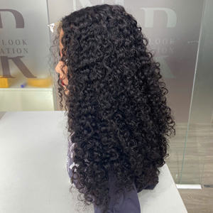 Vente chaude perruque noire birmane Big Curl avec fermeture 2x6 | Cheveux humains vietnamiens super doublement étirés - Product Image 5