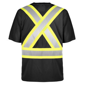 Camiseta de Trabajo de Alta Visibilidad con Mangas Cortas y Reflectante, Ropa de Seguridad Transpirable para Exteriores y Construcción, Personalizable OEM - Product Image 2