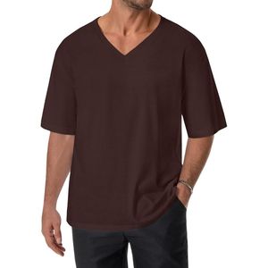 Camiseta Personalizada para Hombre, Cuello en V, Algodón, Manga Corta, Corte Holgado, Básica, para Venta al Por Mayor y Marca Privada - Product Image 4