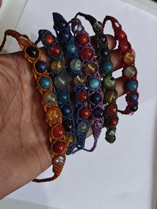 Handmade Orange Macrame Chakra <b>Bracelet</b> Boho Multi Gemstone Adjustable <b>Healing</b> Jewelry for Women - Product Image 4