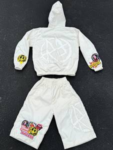 Customized Nylon <b>Wind</b> <b>Breaker</b> Tracksuit Set With Shorts Custom Embroidered Design Light Weight Nylon Fabric Set - Product Image 2