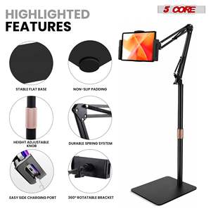 5 Core <b>Tablet</b> Floor <b>Stand</b> 360 Rotatable Adjustable Overhead Universal Bed Phone iPad <b>Stand</b> - Product Image 3