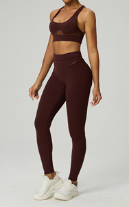 Conjunto Deportivo Casual de Dos Piezas para Mujer, con Encaje, por Encima de la Rodilla, para Gimnasio, Yoga, Spandex/Algodón - Product Image 3
