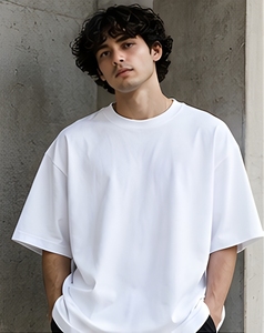 T-shirt unisexe surdimensionné en coton French Terry 240 GSM, style streetwear, impression DTF personnalisée, fabrication OEM - Product Image 1