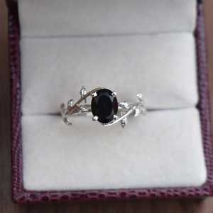 Handmade <b>Black</b> Onyx Oval <b>Ring</b> S925 Sterling Silver Engagement Promise Birthstone <b>Ring</b> For Women Elegant Jewelry - Product Image 1