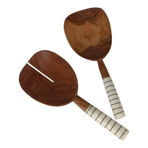 Ensemble de saladiers en bois bio – Cuillère et fourchette haut de gamme pour les espaces repas modernes et élégants - Product Image 2
