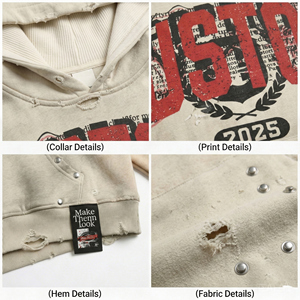 Sudadera con Capucha Personalizada para Hombre, Unisex, 100% Algodón, 280 g/m², Estilo Vintage, Lavado Ácido, Corte Recto - Product Image 3