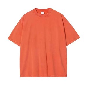 เสื้อยืดลำลองผู้ชายสไตล์วินเทจ ล้างสีแบบแอซิด ผ้าฝ้ายระบายอากาศดี ทรงหลวมไหล่ตก พิมพ์ลายได้ตามสั่ง แขนสั้น - Product Image 3