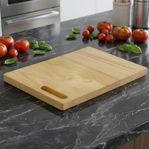 Planche à découper carrée en bois avec poignée en bois, écologique, épaisseur 2,0 cm, pour la cuisine - Product Image 3