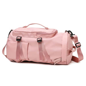 Sac à dos de sport en gros, sac de voyage et de camping en toile Cordura résistante à l'eau avec compartiment à chaussures, sac de sport rose en gros - Product Image 2