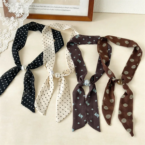 Nouvelle Écharpe à Cordon Rétractable Printemps-Été, Style Rétro Haut de Gamme, Écharpe Longue et Fine Polyvalente pour Femme, Accessoire de Mode - Product Image 1