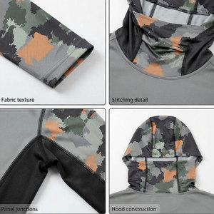 Ropa de pesca que absorbe la humedad para hombre, camisetas de pesca con capucha y máscara, de alto rendimiento, con protección solar - Product Image 6