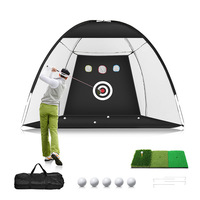 Tapis de frappe portable pour entraînement de golf, filet d'entraînement de swing, accessoires d'aide à l'entraînement de golf intérieur/extérieur en polyester, vente en gros