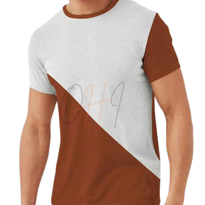 T-shirt Homme Personnalisé Bicolore Oversize Respirant 320g Coton Premium Décontracté Streetwear Manches Courtes Tie-Dye Vente en Gros - Product Image 1