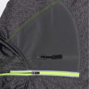 Camisetas Deportivas Personalizadas de Secado Rápido para Gimnasio, con Cierre de 3/4, Color Gris, Manga Larga, Cuello Alto, Ecológicas, para Hombre - Product Image 6