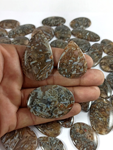 Natural Brown Stick Agate Cabochon Polished Loose Gemstone 20-35mm for Jewelry Making Mix Shape Wholesale Lot - Product Image 4