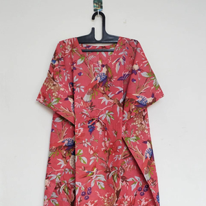 Summer Cotton <b>Kaftan</b> <b>Maxi</b> Dress Floral Print Long Loose Sundress Beach <b>Kaftan</b> Hand Block Print Pattern OEM Service 1 Piece - Product Image 1