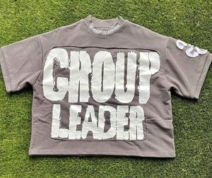 เสื้อยืดสตรีทแวร์ทรงโอเวอร์ไซส์สั่งทำพิเศษ ผ้าฝ้าย 100% เนื้อหนา ทรงบ็อกซี่ พิมพ์ลายพัฟฟ์กราฟิก ล้างสีแบบแอซิดวอช สไตล์วินเทจ สำหรับผู้ชาย - Product Image 1