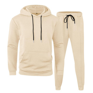 Conjunto deportivo para hombre, tela transpirable, mezcla de algodón ligera, chaqueta de corte ajustado, pantalones jogger, para gimnasio, correr, deportes, ropa informal. - Product Image 1