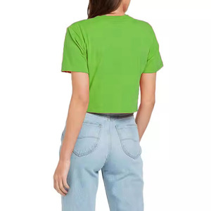 Nouveau t-shirt femme col rond, coupe slim, couleur unie, manches courtes, personnalisable, pour le fitness et le quotidien. - Product Image 2