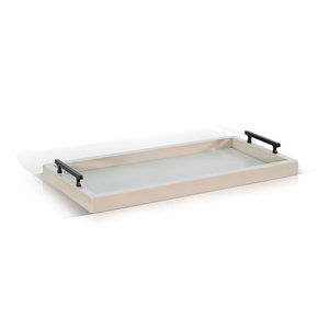 Bandeja de Servir Moderna de Madera Gris, Fabricada en Madera de Mango, Rectangular y Larga con Asas Laterales - Product Image 3