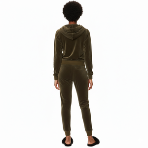 Conjunto Deportivo de Terciopelo Antibacteriano de Peso Medio para Mujer, Tallas Grandes, Sudadera con Capucha y Cremallera, Pantalones Jogger de Algodón, 2 Piezas, Superventas - Product Image 5