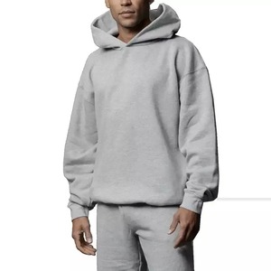 Ensemble de sweats à capuche oversize en coton imprimé pour hommes, style streetwear en denim, vente en gros - Product Image 5