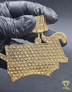 Pendentif personnalisé avec nom, serti de moissanite certifiée GIA, plaqué or, collier hip-hop, bijoux de déclaration bling-bling - Product Image 6