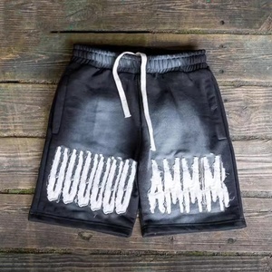 Pantalones cortos personalizados con logotipo de parche bordado de verano lavados con piedra, pantalones cortos desgastados Vintage para correr lavados con ácido - Product Image 4