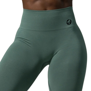 Leggings de compression sans couture taille haute vert sauge pour femme, idéaux pour la gym, le fitness, le yoga, la course à pied, l'entraînement, résistants aux squats, extensibles dans quatre directions - Product Image 5