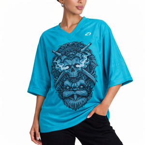 Camiseta de Fútbol Retro Sublimada de Alta Calidad, Unisex, Estilo Y2K, Personalizada, Oversize, Corte Cuadrado, Estilo Urbano, Camiseta de Fútbol Americano - Product Image 4